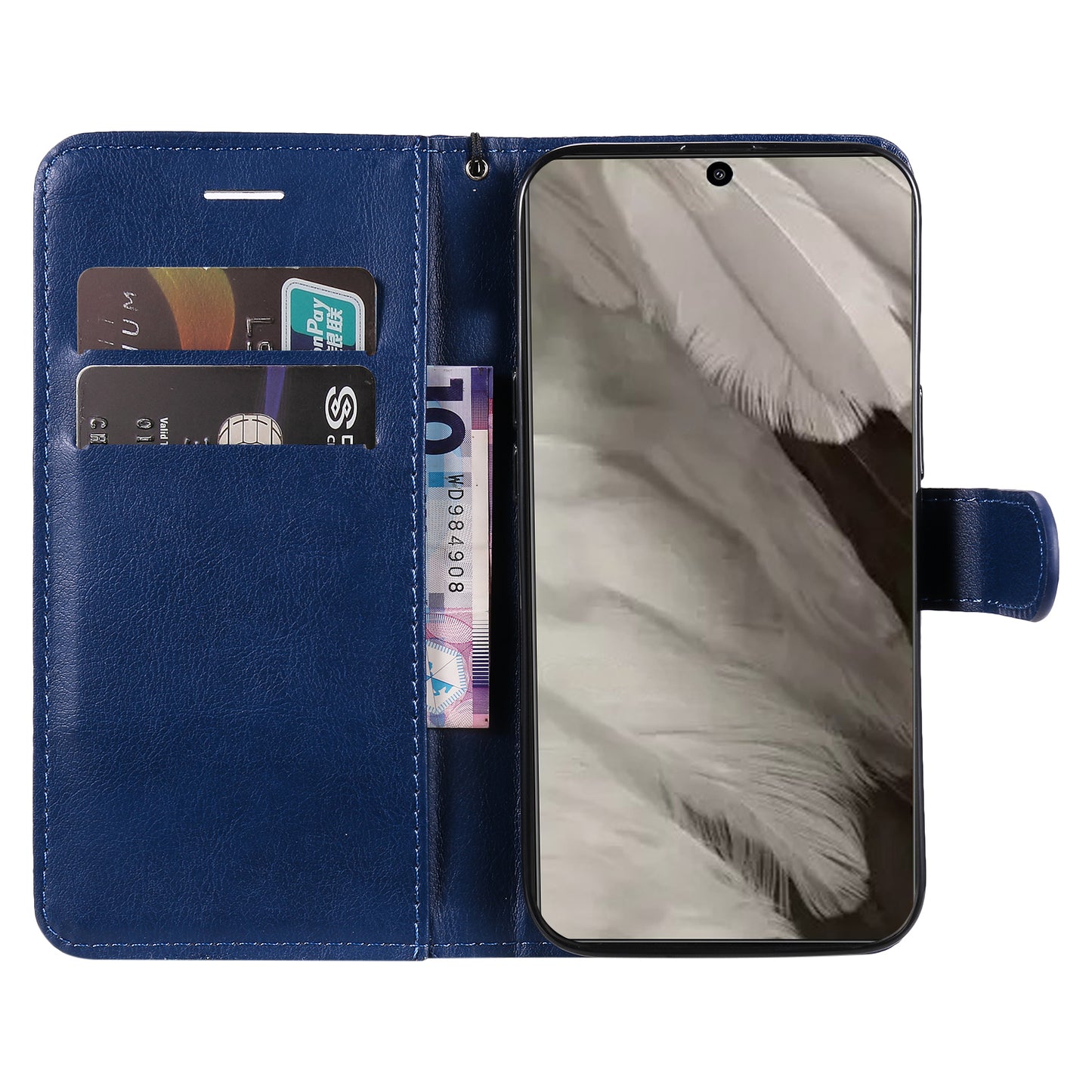 KT Leather Series-2 Wallet Cover for Google Pixel 8 , Solid Color PU Leather Stand Phone Case