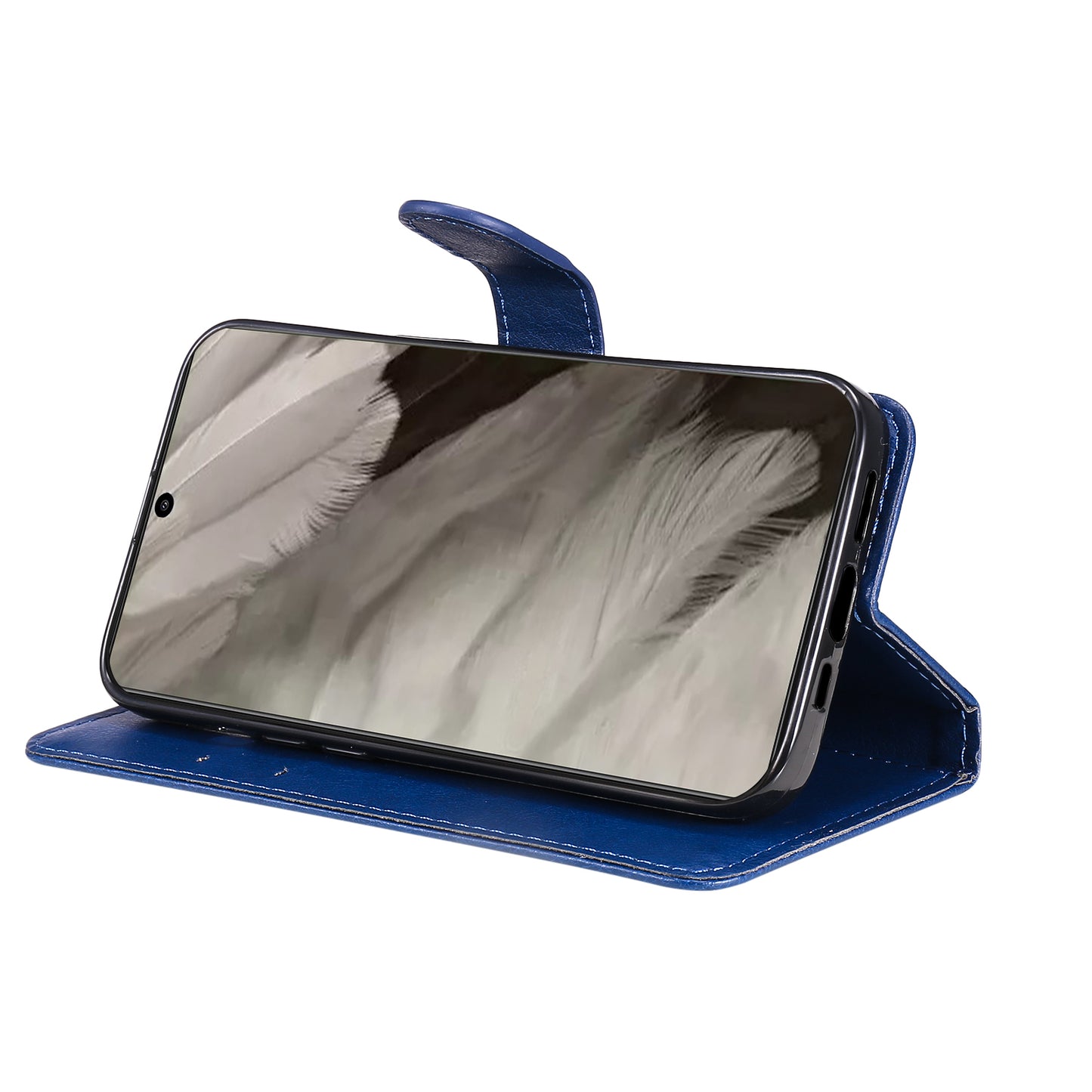 KT Leather Series-2 Wallet Cover for Google Pixel 8 , Solid Color PU Leather Stand Phone Case