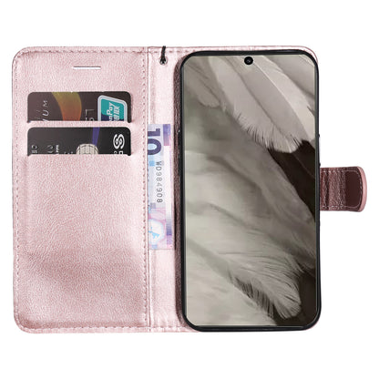 KT Leather Series-2 Wallet Cover for Google Pixel 8 , Solid Color PU Leather Stand Phone Case