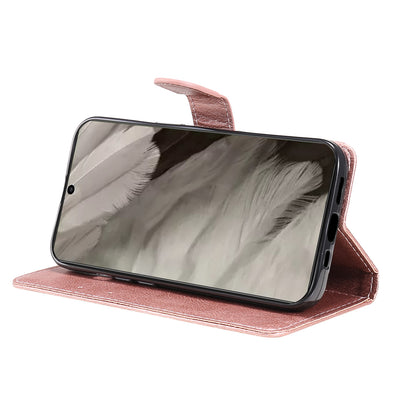 KT Leather Series-2 Wallet Cover for Google Pixel 8 , Solid Color PU Leather Stand Phone Case