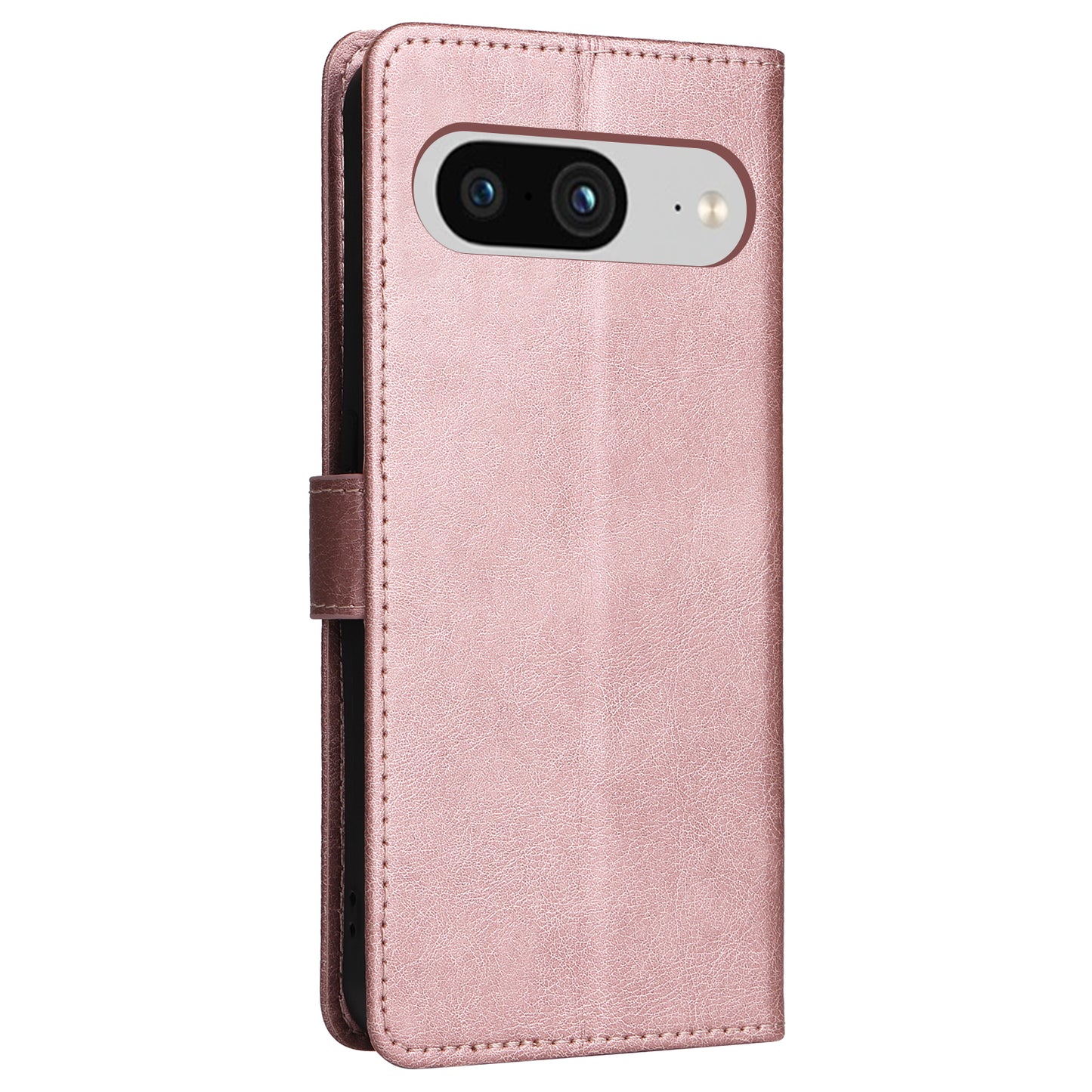 KT Leather Series-2 Wallet Cover for Google Pixel 8 , Solid Color PU Leather Stand Phone Case