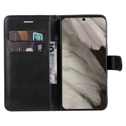 KT Leather Series-2 Wallet Cover for Google Pixel 8 , Solid Color PU Leather Stand Phone Case