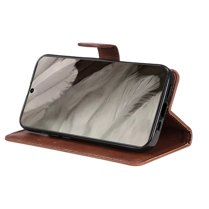 KT Leather Series-2 Wallet Cover for Google Pixel 8 , Solid Color PU Leather Stand Phone Case