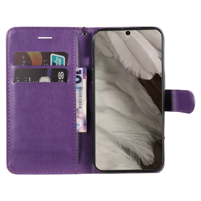 KT Leather Series-2 Wallet Cover for Google Pixel 8 , Solid Color PU Leather Stand Phone Case