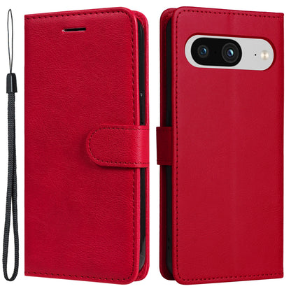 KT Leather Series-2 Wallet Cover for Google Pixel 8 , Solid Color PU Leather Stand Phone Case
