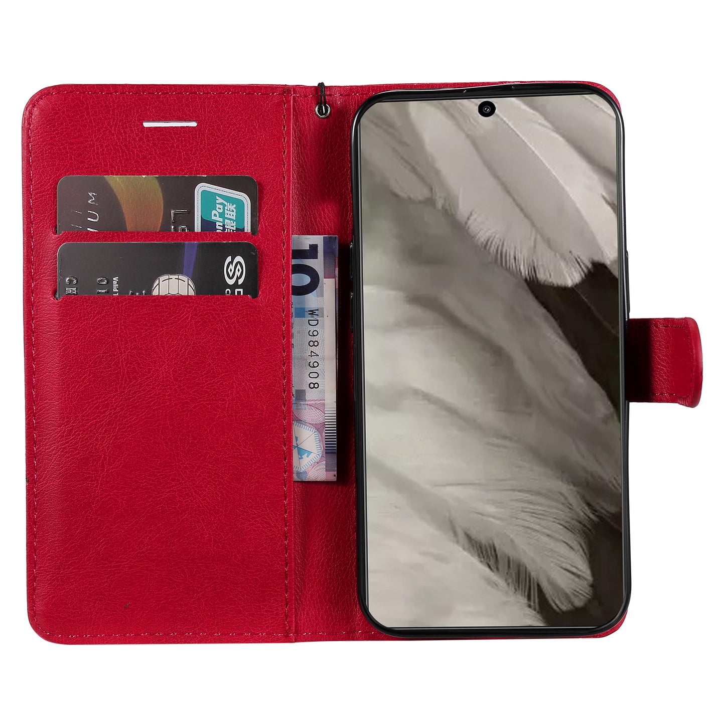 KT Leather Series-2 Wallet Cover for Google Pixel 8 , Solid Color PU Leather Stand Phone Case