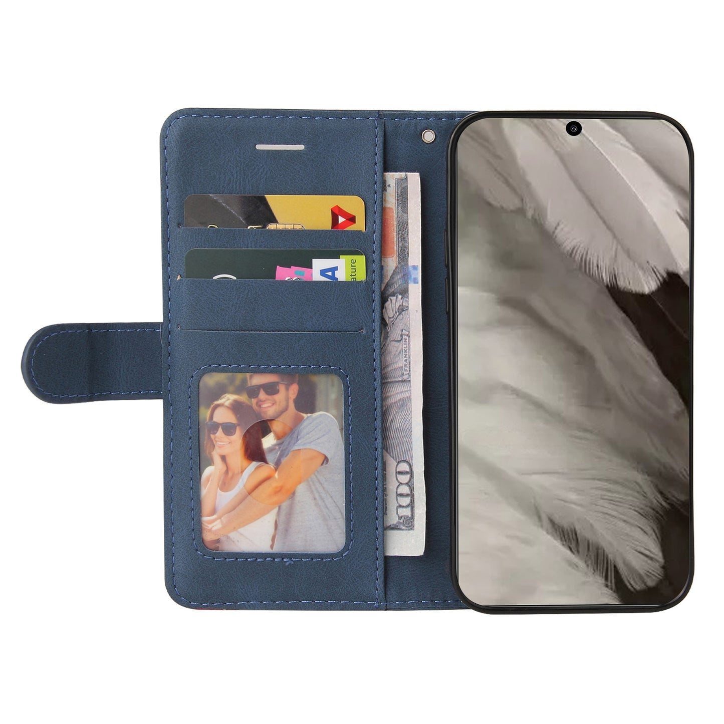 KT Leather Series-1 For Google Pixel 8 Phone Case Dual-color Splicing PU Leather Wallet Stand Cover