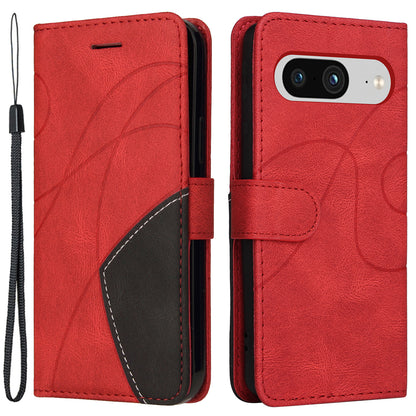KT Leather Series-1 For Google Pixel 8 Phone Case Dual-color Splicing PU Leather Wallet Stand Cover