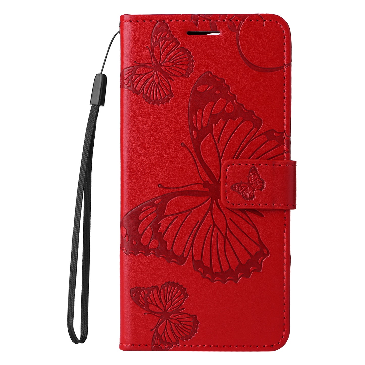 KT Imprinting Flower Series-2 Leather Phone Case for Nokia C12 4G / C12 Plus / C12 Pro , Stand Wallet Butterfly Flower Imprinted Cover