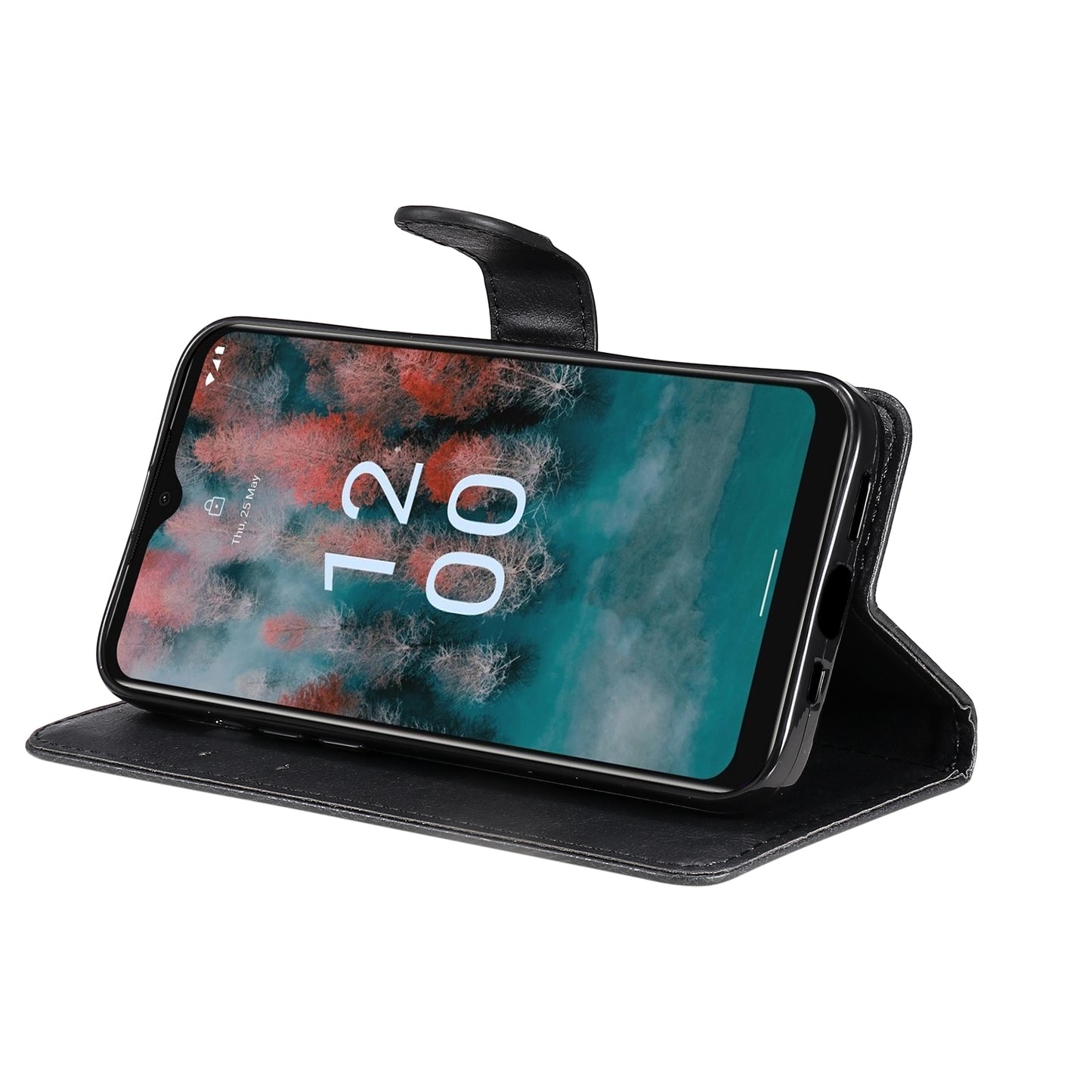 KT Leather Series-2 For Nokia C12 4G / C12 Plus / C12 Pro Flip Folio Case Stand PU Leather Solid Color Wallet Phone Cover