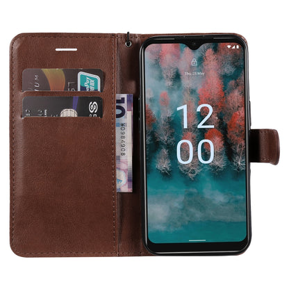 KT Leather Series-2 For Nokia C12 4G / C12 Plus / C12 Pro Flip Folio Case Stand PU Leather Solid Color Wallet Phone Cover