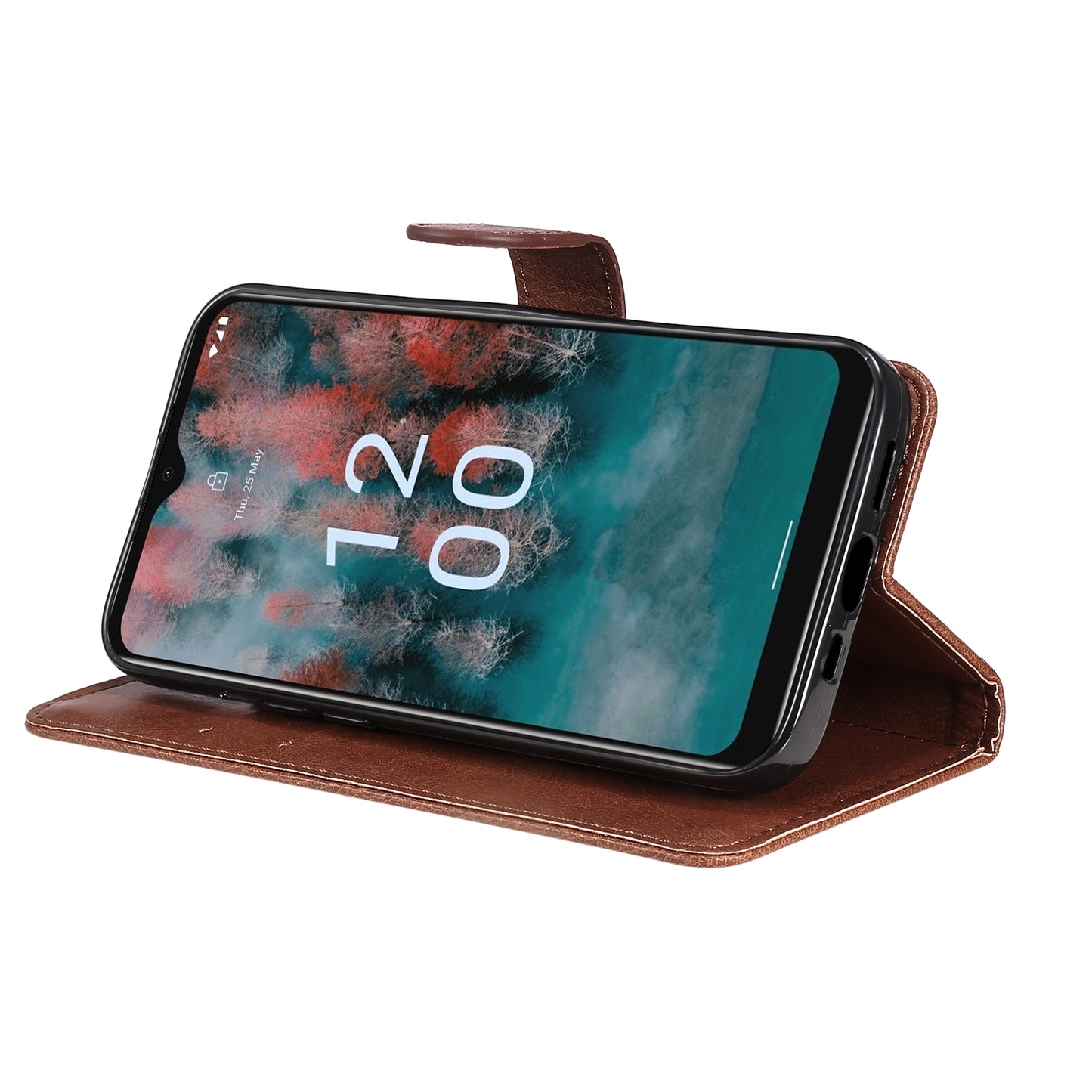 KT Leather Series-2 For Nokia C12 4G / C12 Plus / C12 Pro Flip Folio Case Stand PU Leather Solid Color Wallet Phone Cover