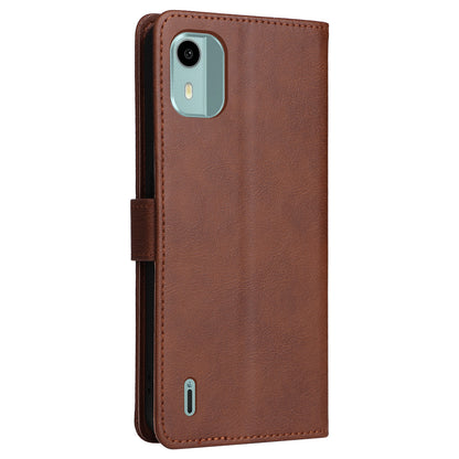KT Leather Series-2 For Nokia C12 4G / C12 Plus / C12 Pro Flip Folio Case Stand PU Leather Solid Color Wallet Phone Cover