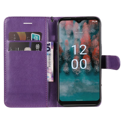 KT Leather Series-2 For Nokia C12 4G / C12 Plus / C12 Pro Flip Folio Case Stand PU Leather Solid Color Wallet Phone Cover