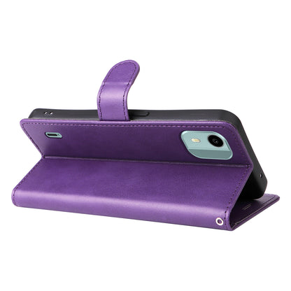 KT Leather Series-2 For Nokia C12 4G / C12 Plus / C12 Pro Flip Folio Case Stand PU Leather Solid Color Wallet Phone Cover