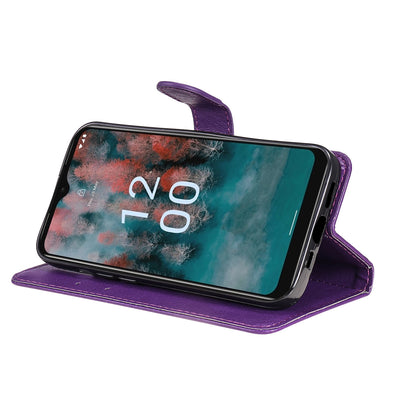 KT Leather Series-2 For Nokia C12 4G / C12 Plus / C12 Pro Flip Folio Case Stand PU Leather Solid Color Wallet Phone Cover