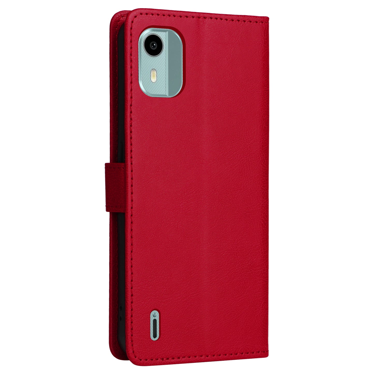KT Leather Series-2 For Nokia C12 4G / C12 Plus / C12 Pro Flip Folio Case Stand PU Leather Solid Color Wallet Phone Cover