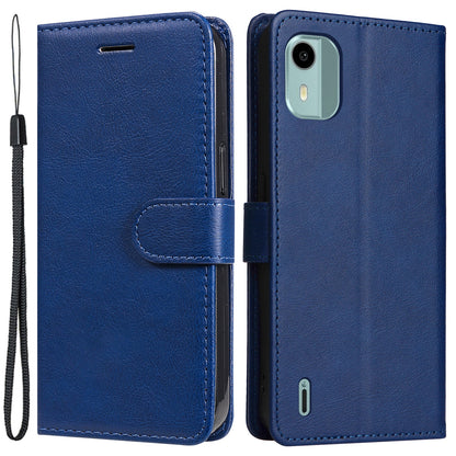 KT Leather Series-2 For Nokia C12 4G / C12 Plus / C12 Pro Flip Folio Case Stand PU Leather Solid Color Wallet Phone Cover