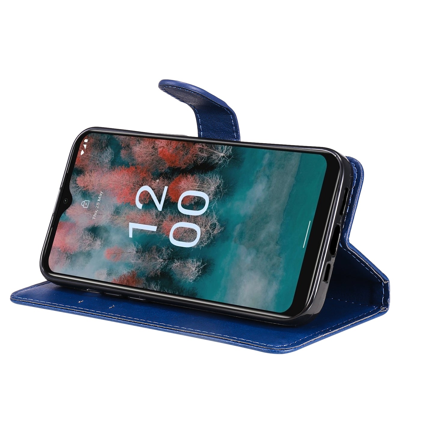 KT Leather Series-2 For Nokia C12 4G / C12 Plus / C12 Pro Flip Folio Case Stand PU Leather Solid Color Wallet Phone Cover