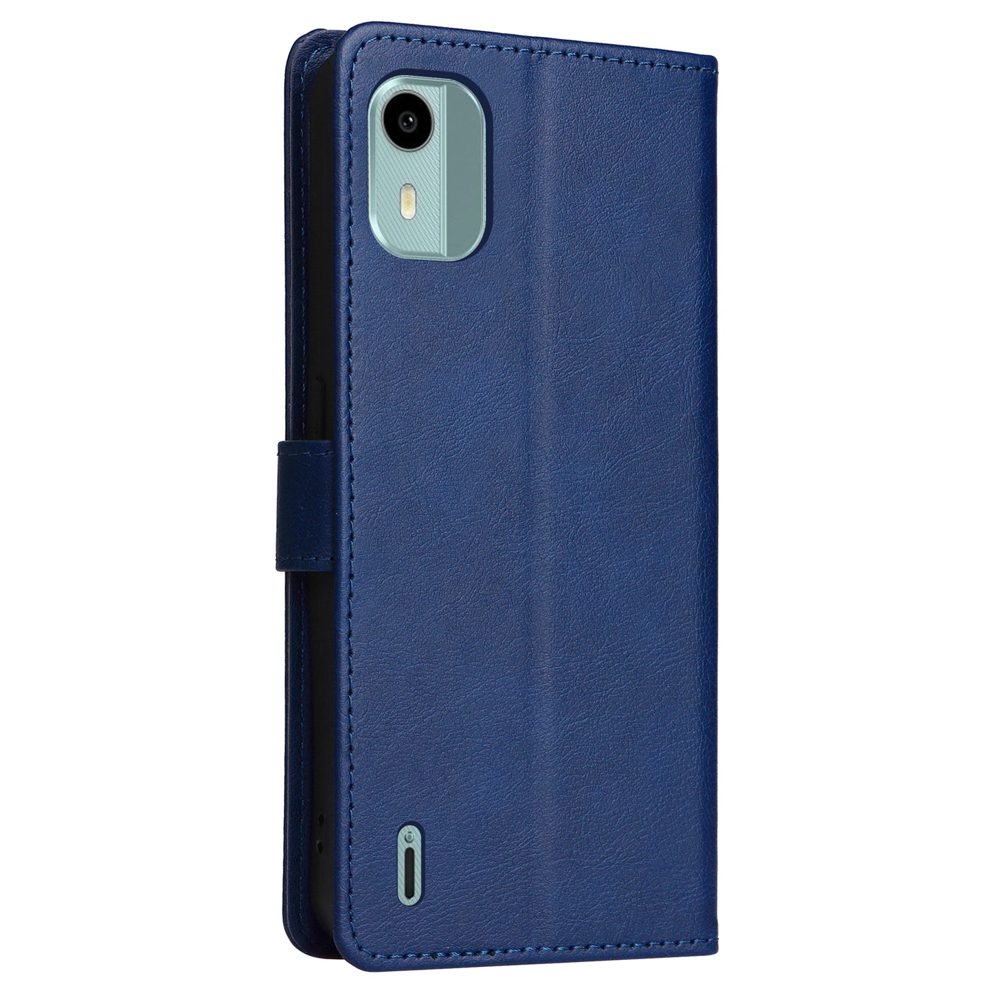 KT Leather Series-2 For Nokia C12 4G / C12 Plus / C12 Pro Flip Folio Case Stand PU Leather Solid Color Wallet Phone Cover