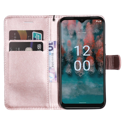 KT Leather Series-2 For Nokia C12 4G / C12 Plus / C12 Pro Flip Folio Case Stand PU Leather Solid Color Wallet Phone Cover