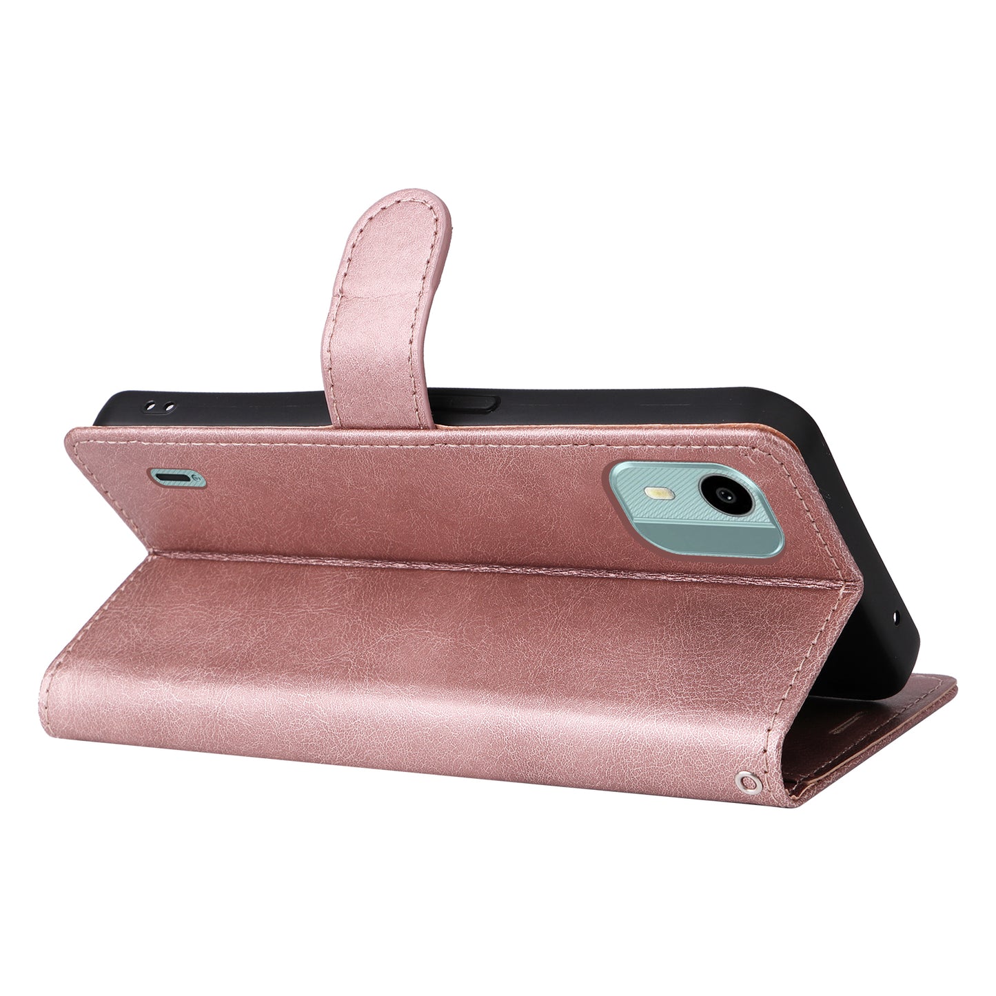 KT Leather Series-2 For Nokia C12 4G / C12 Plus / C12 Pro Flip Folio Case Stand PU Leather Solid Color Wallet Phone Cover