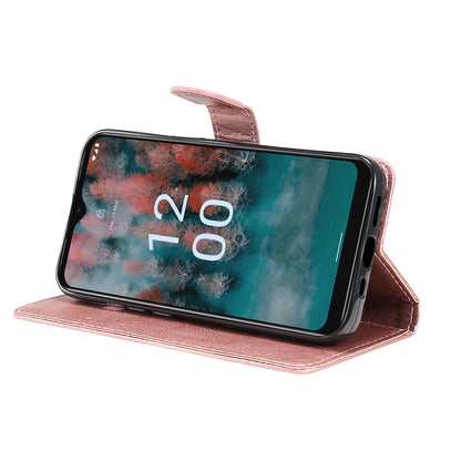 KT Leather Series-2 For Nokia C12 4G / C12 Plus / C12 Pro Flip Folio Case Stand PU Leather Solid Color Wallet Phone Cover
