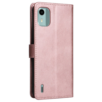 KT Leather Series-2 For Nokia C12 4G / C12 Plus / C12 Pro Flip Folio Case Stand PU Leather Solid Color Wallet Phone Cover