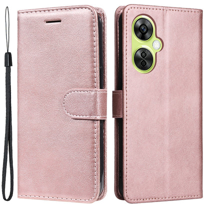 KT Leather Series-2 Wallet Folio Case for OnePlus Nord CE 3 Lite 5G / Nord N30 5G , PU Leather Stand Solid Color Phone Cover