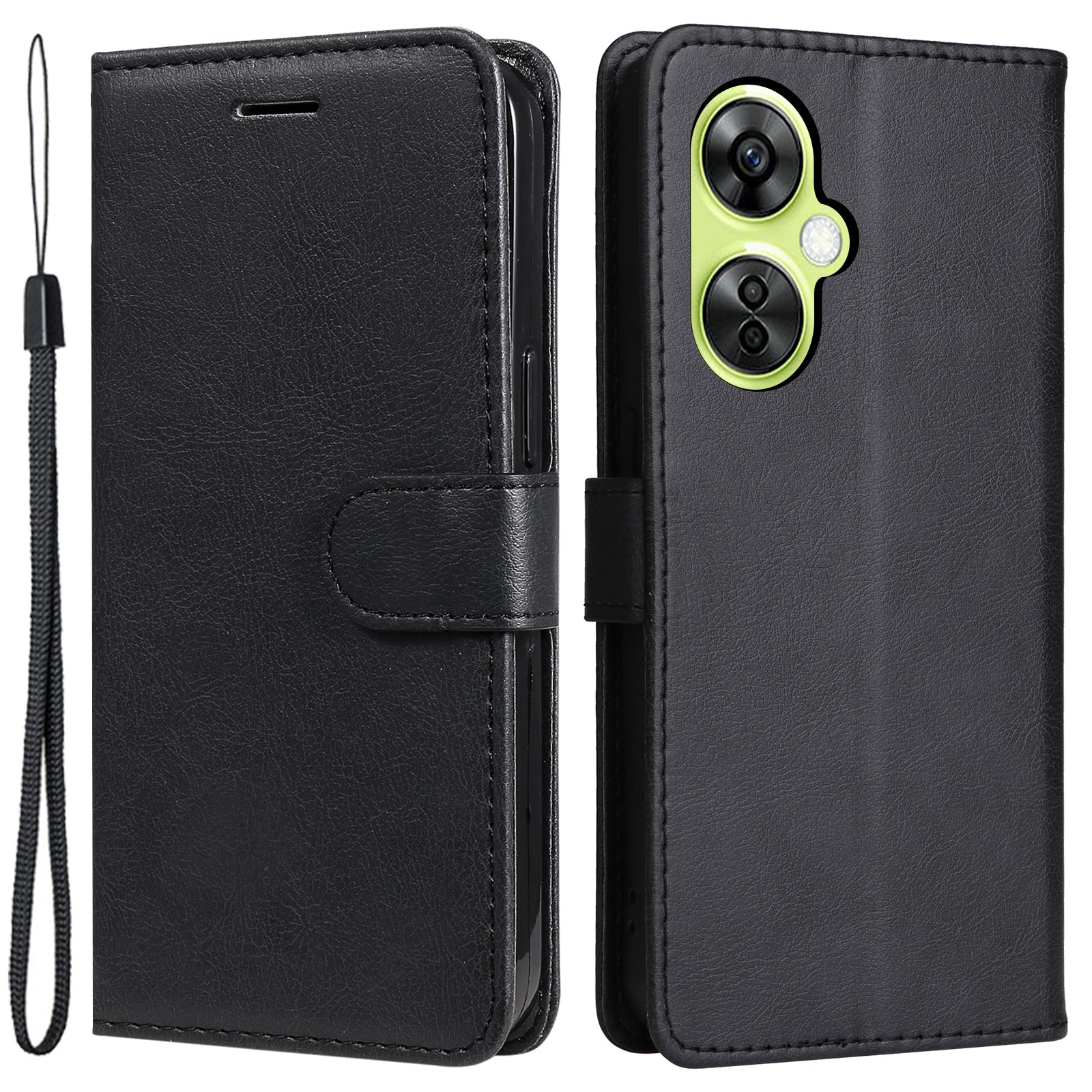 KT Leather Series-2 Wallet Folio Case for OnePlus Nord CE 3 Lite 5G / Nord N30 5G , PU Leather Stand Solid Color Phone Cover