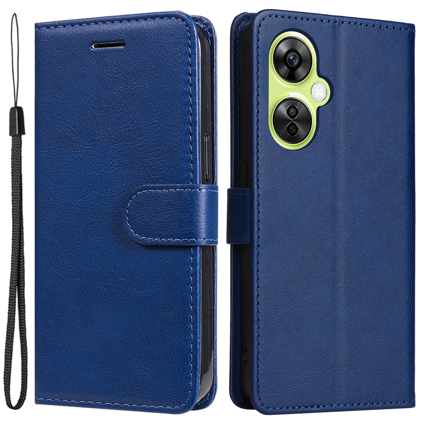 KT Leather Series-2 Wallet Folio Case for OnePlus Nord CE 3 Lite 5G / Nord N30 5G , PU Leather Stand Solid Color Phone Cover