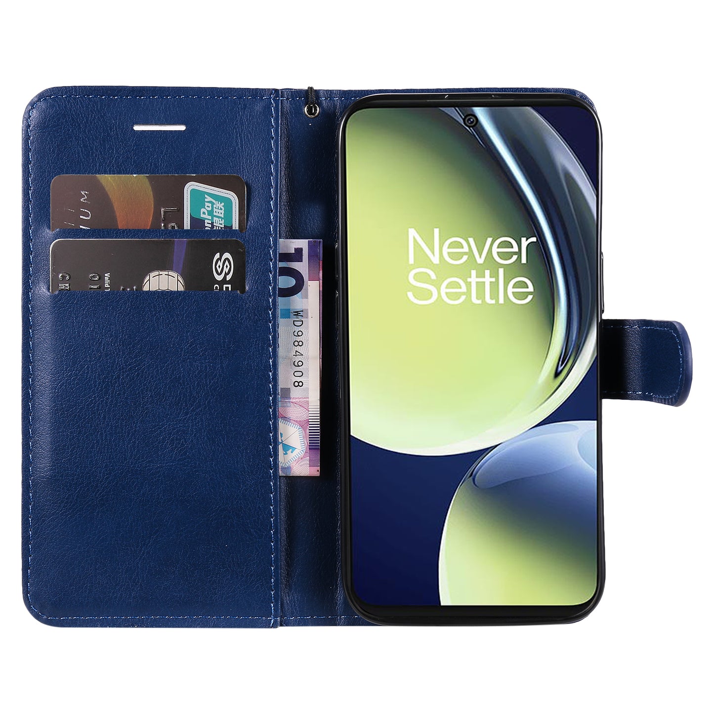 KT Leather Series-2 Wallet Folio Case for OnePlus Nord CE 3 Lite 5G / Nord N30 5G , PU Leather Stand Solid Color Phone Cover