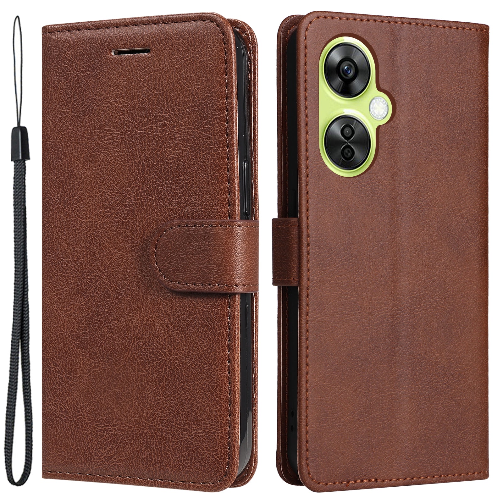 KT Leather Series-2 Wallet Folio Case for OnePlus Nord CE 3 Lite 5G / Nord N30 5G , PU Leather Stand Solid Color Phone Cover