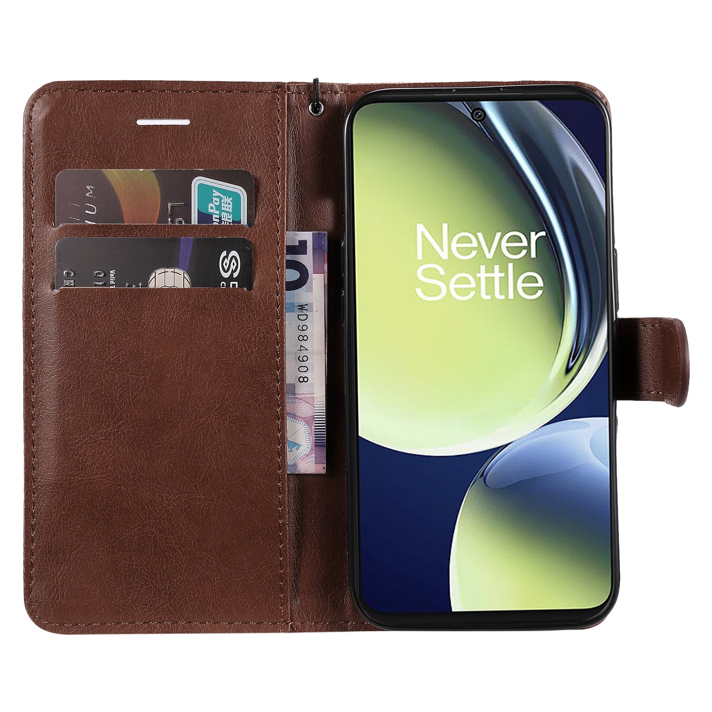 KT Leather Series-2 Wallet Folio Case for OnePlus Nord CE 3 Lite 5G / Nord N30 5G , PU Leather Stand Solid Color Phone Cover
