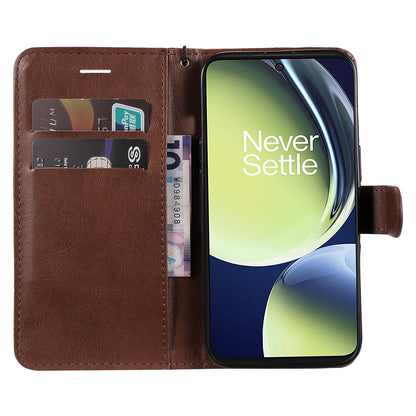 KT Leather Series-2 Wallet Folio Case for OnePlus Nord CE 3 Lite 5G / Nord N30 5G , PU Leather Stand Solid Color Phone Cover