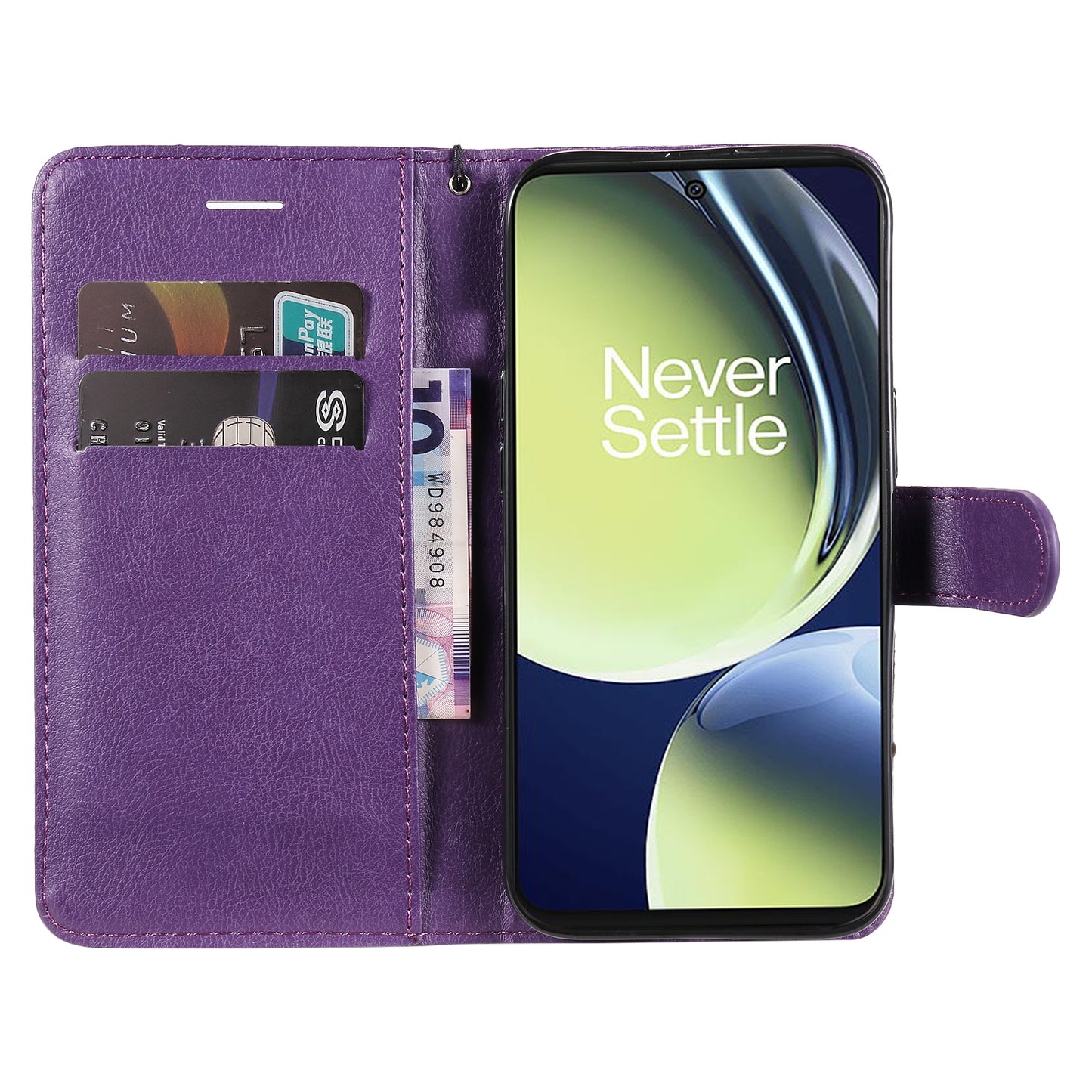 KT Leather Series-2 Wallet Folio Case for OnePlus Nord CE 3 Lite 5G / Nord N30 5G , PU Leather Stand Solid Color Phone Cover