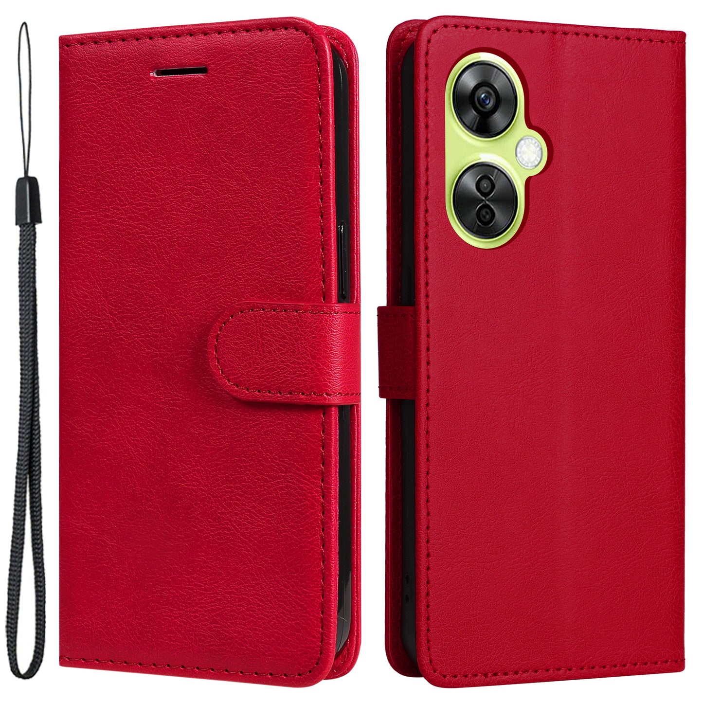 KT Leather Series-2 Wallet Folio Case for OnePlus Nord CE 3 Lite 5G / Nord N30 5G , PU Leather Stand Solid Color Phone Cover