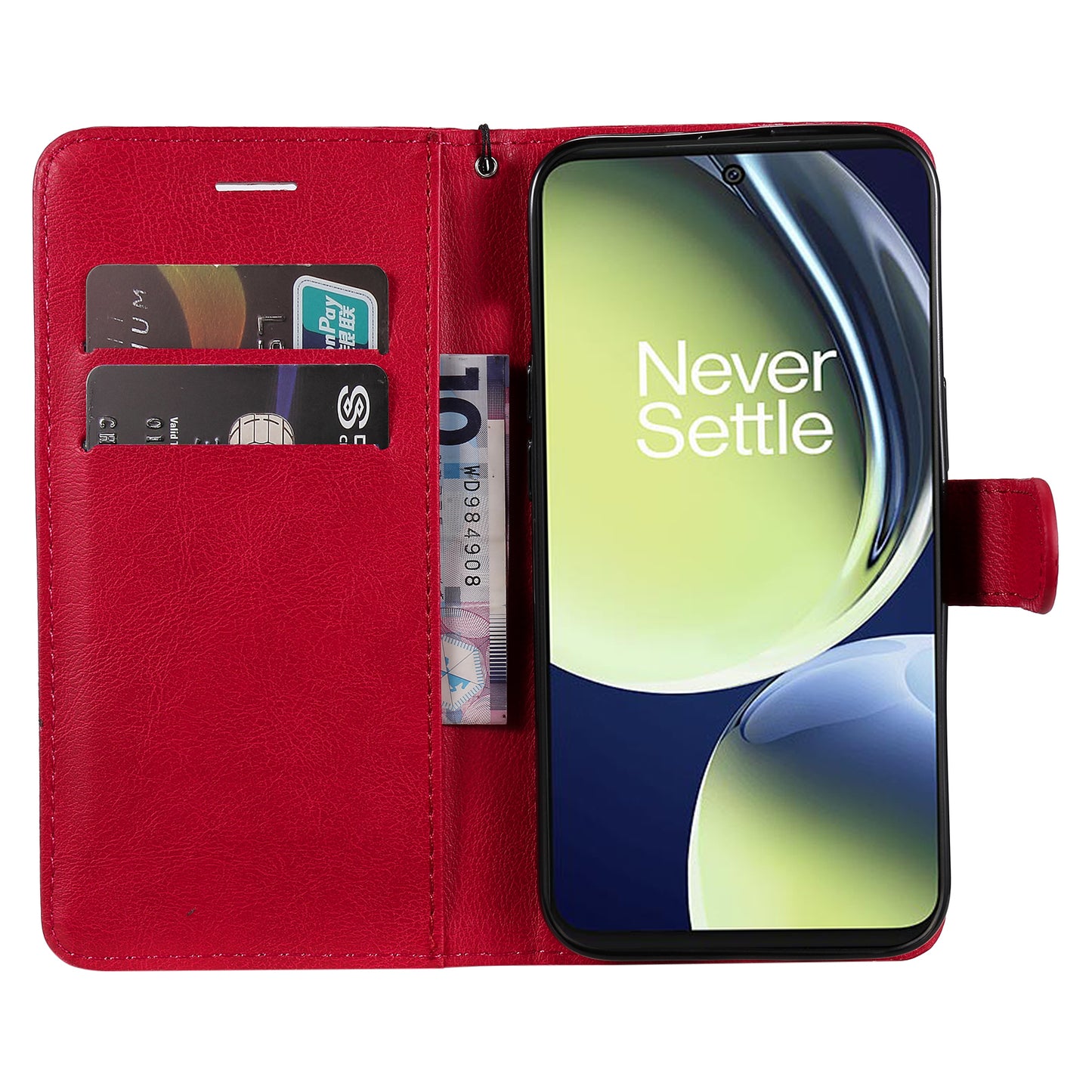 KT Leather Series-2 Wallet Folio Case for OnePlus Nord CE 3 Lite 5G / Nord N30 5G , PU Leather Stand Solid Color Phone Cover