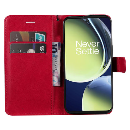 KT Leather Series-2 Wallet Folio Case for OnePlus Nord CE 3 Lite 5G / Nord N30 5G , PU Leather Stand Solid Color Phone Cover