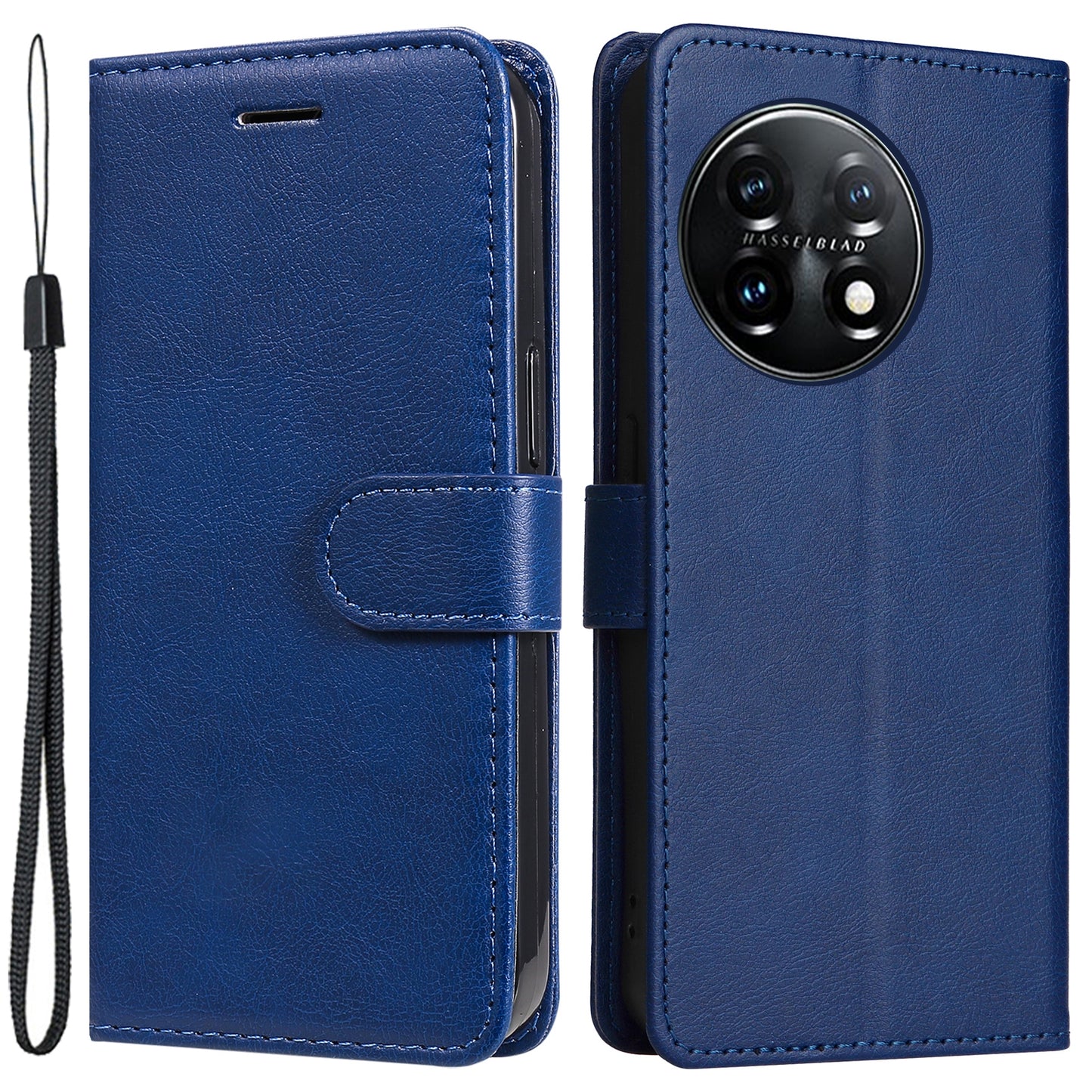 KT Leather Series-2 For OnePlus 11 5G Flip Stand Phone Cover PU Leather Solid Color Wallet Case
