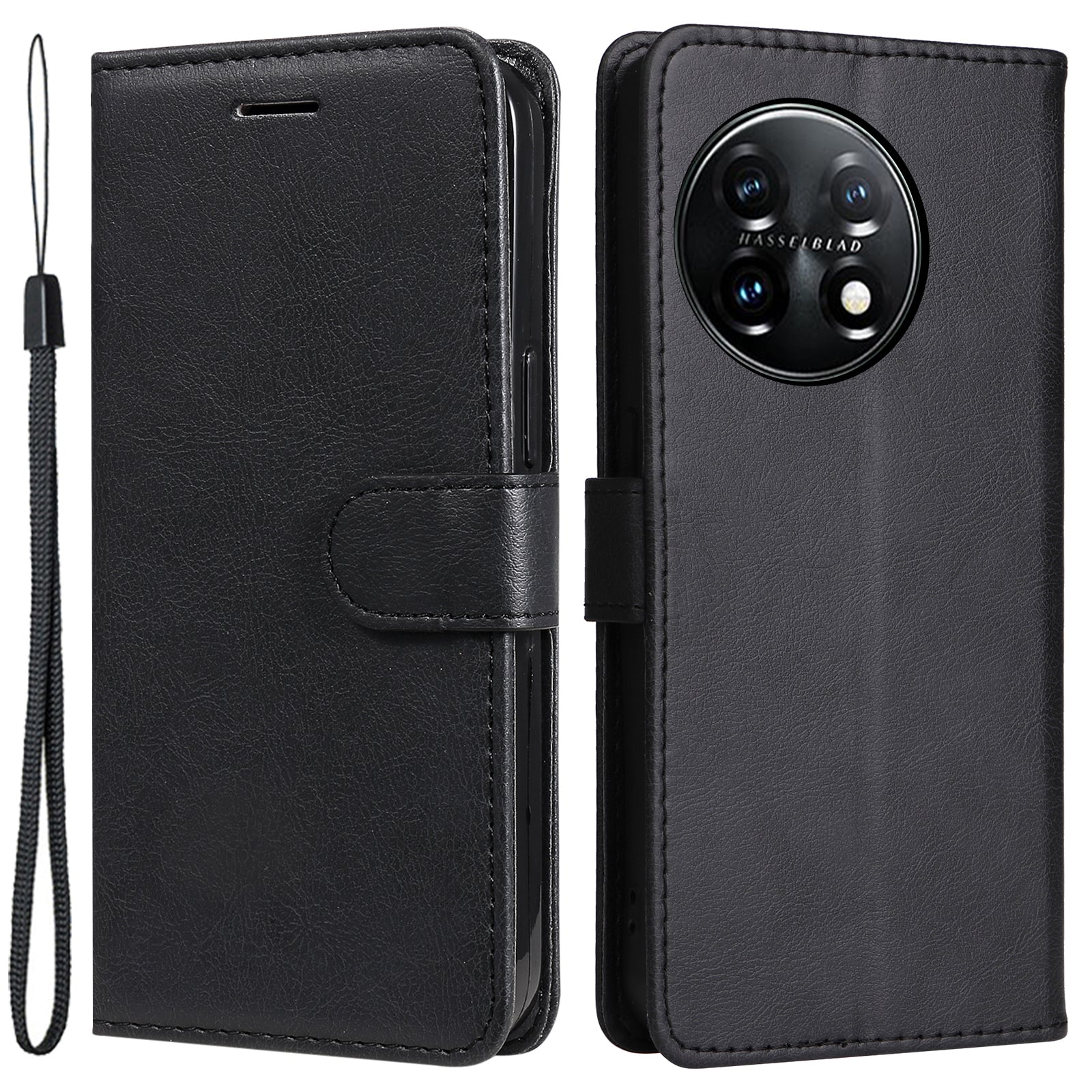 KT Leather Series-2 For OnePlus 11 5G Flip Stand Phone Cover PU Leather Solid Color Wallet Case