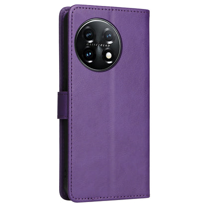 KT Leather Series-2 For OnePlus 11 5G Flip Stand Phone Cover PU Leather Solid Color Wallet Case