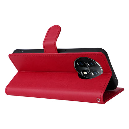 KT Leather Series-2 For OnePlus 11 5G Flip Stand Phone Cover PU Leather Solid Color Wallet Case