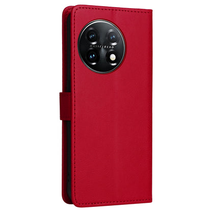 KT Leather Series-2 For OnePlus 11 5G Flip Stand Phone Cover PU Leather Solid Color Wallet Case