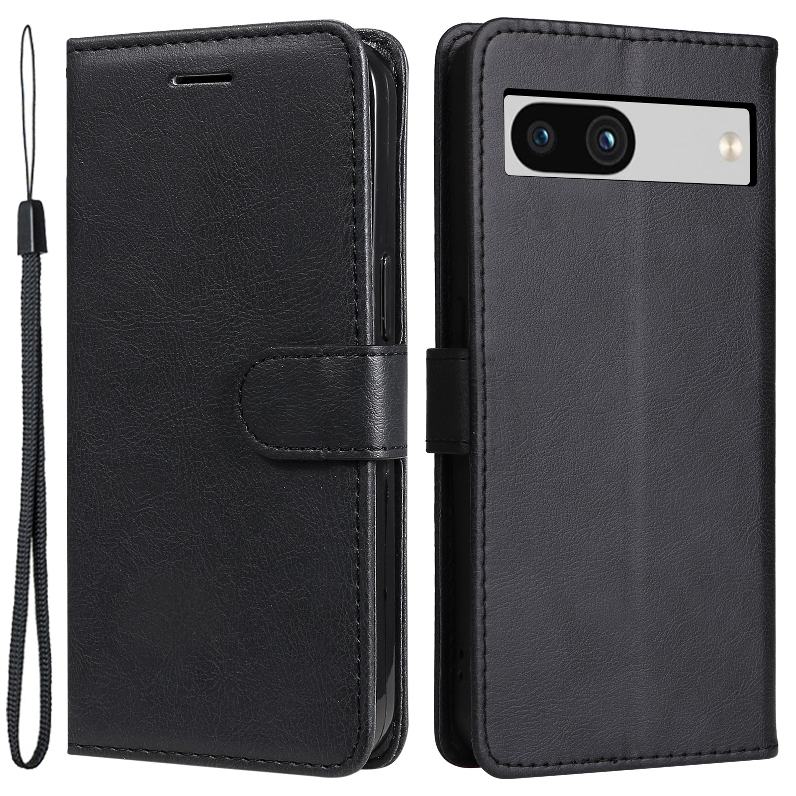 KT Leather Series-2 For Google Pixel 7a PU Leather Protective Cover Stand Wallet Solid Color Phone Case