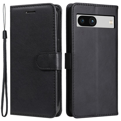 KT Leather Series-2 For Google Pixel 7a PU Leather Protective Cover Stand Wallet Solid Color Phone Case