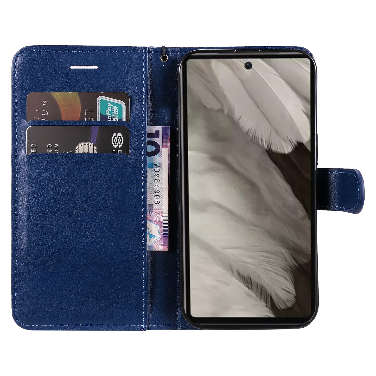 KT Leather Series-2 For Google Pixel 7a PU Leather Protective Cover Stand Wallet Solid Color Phone Case