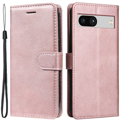 KT Leather Series-2 For Google Pixel 7a PU Leather Protective Cover Stand Wallet Solid Color Phone Case
