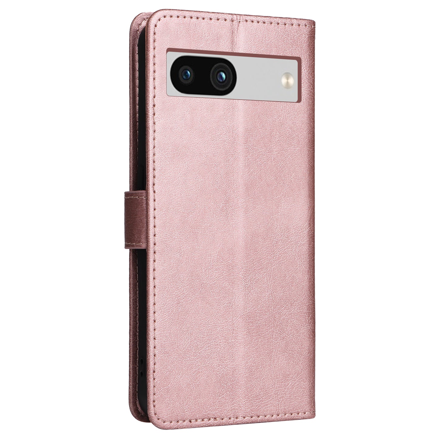KT Leather Series-2 For Google Pixel 7a PU Leather Protective Cover Stand Wallet Solid Color Phone Case