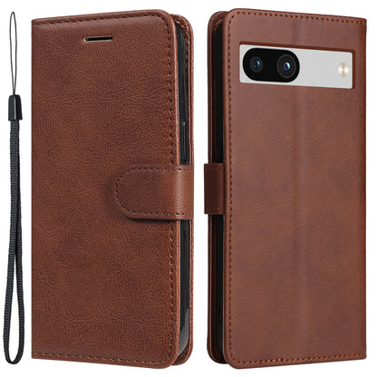 KT Leather Series-2 For Google Pixel 7a PU Leather Protective Cover Stand Wallet Solid Color Phone Case